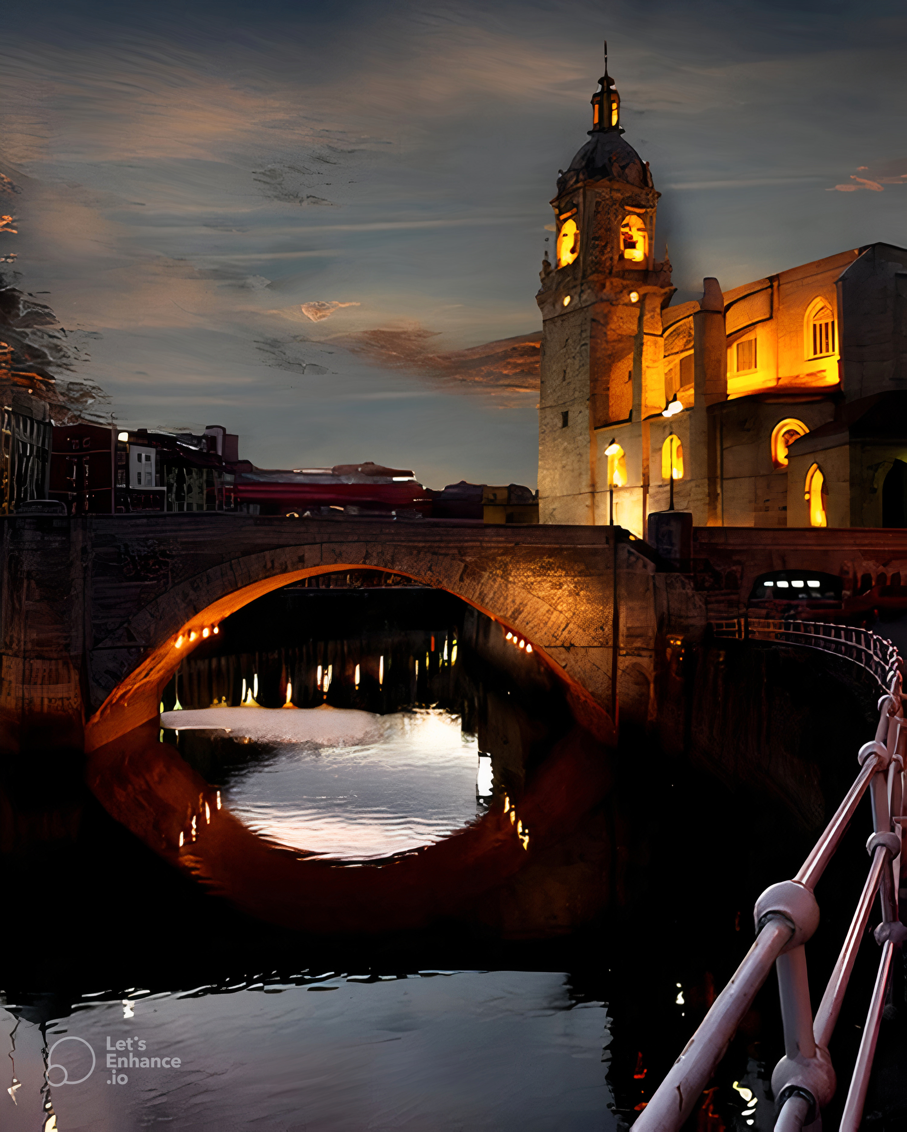 Historic San Anton Bridge over Nervión River in Bilbao