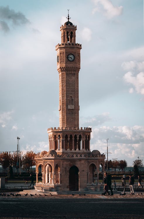Izmir Clock Tower in Konak Square, iconic landmark of Izmir, Turkey